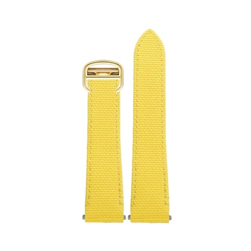 FKM ���o�[���v�o���h Cartier Santos De WSSA0009 WSSA0010 �ƌ݊�������A�N�C�b�N�����[�X�����p�t�b�f�S���X�g���b�v 19mm 21mm(A-Yellow-Gold,19mm)