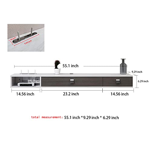 Floating TV Shelf,Wall Mounted Floating TV Stand Unit Media Console Wall TV Console
