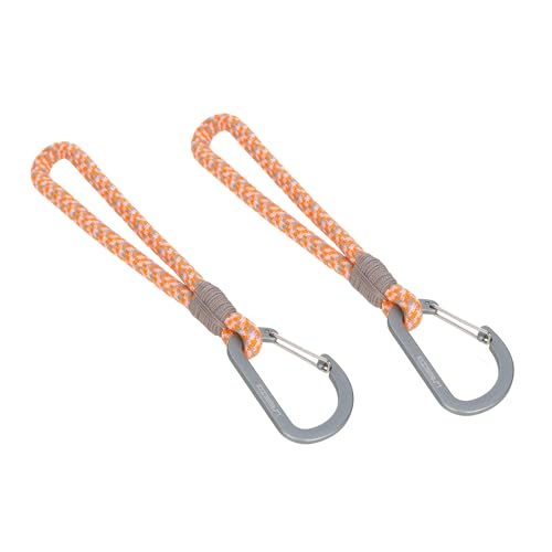 LÄSSIG Kinderwagenbefestigung (2 Stk.) Karabinerhaken Kinderwagenhaken Einkaufshaken/Stroller Hooks Cord beige/orange/lavende – Ansicht 2