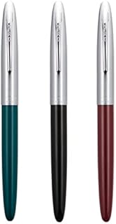 3 PCS Hero 329-2 Fountain Pen Set, Fine Nib with Different Color (Black, Red, Green)