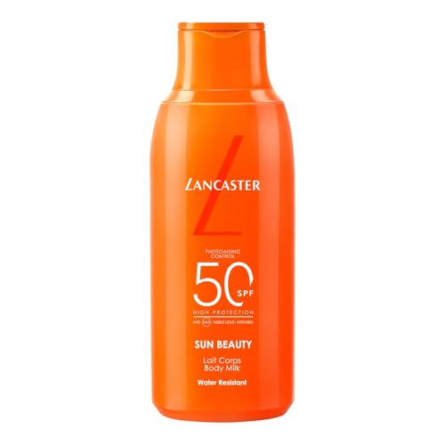 LANCASTER Sun Beauty Body Milk Sunscreen – Con complejo activador del bronceado – Tecnología Full LightTM para una protección solar de espectro muy amplio | SPF50