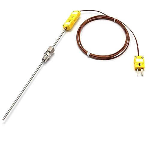 Termopar tipo K con sensor de temperatura de 0-1100 ℃, rosca NPT1/8 y cable conductor de 2M