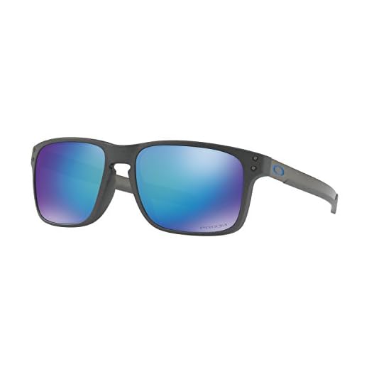 Oakley Óculos de sol Holbrook Mix Steel com lentes polarizadas Prizm Sapphire + adesivo, Aço, One Size