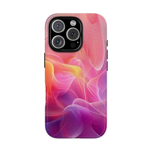 Coque brillante iPhone 16 Pro violette au design fractale et finitions premium