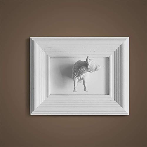 Sculpture murale 3D animal buste en résine de 23x18 cm pour déco de galerie - 2