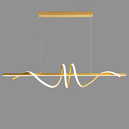 Chandelier de salle à manger minimaliste LED 50W design italien courbe alu