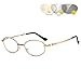 Produktbild CAOXN Herren Lesebrille Photochrome Linse Anti UV400 Retro Brille Anti Glare Transition Sonnenbrille Für Frauen Und Männer,Gold,+3.00