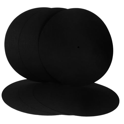 BESPORTBLE 6 pcs Skid Turntable Mats Durable Felt Platter Pads for Vibration Control Non Slip Record Player Accessories Thickness for Vinyl Records