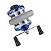 Compact Ice Fishing Spool for Mini Ice Fishing Reel – Dual Handle Aluminum + ABS Spool with 3.2: Gear Ratio, Pre-Spooled 50m Line, Cold-Weather Angling(Blue (Plastic))