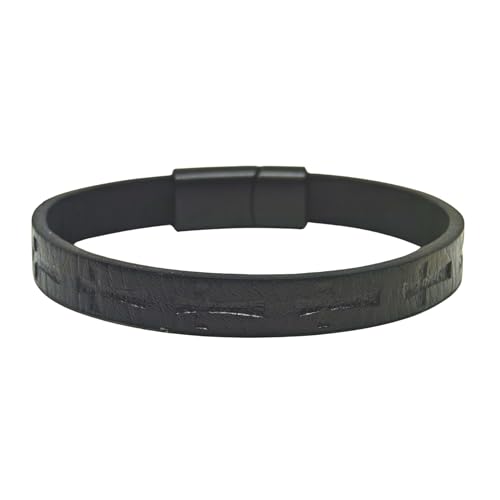 Image of THE MEN THING Leather Bracelet for Men - American Style Genuine Leather Multi-Layer Braided Bracelet with 100% Stainless Steel Magnetic Buckle for Men & Boys (8 inch)