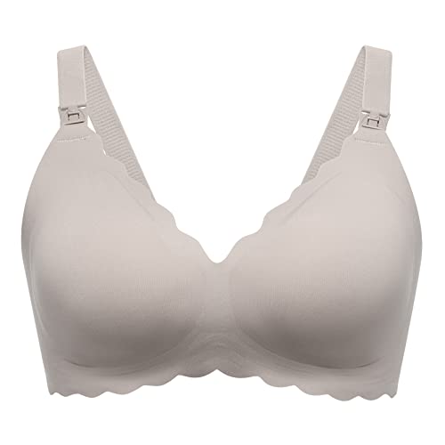 Image of Momcozy Nursing Bras for Breastfeeding, Seamless Pregnancy Maternity Bra Wireless Classic Jelly Strip Support Nursing Bra