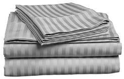 European Elite Italian Home Collection Luxury Soft Wrinkle Resistant Striped Full/Queen Duvet Cover Set, Grey