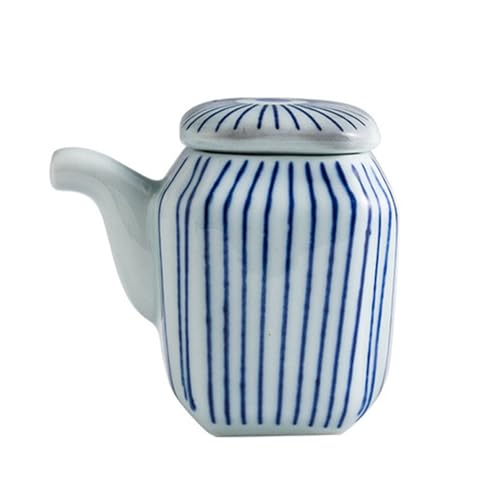 SBCGFY Tarro de cerámica para Aceite, Retro, para condimentos de Cocina, con asa, para Aceite y vinagre.