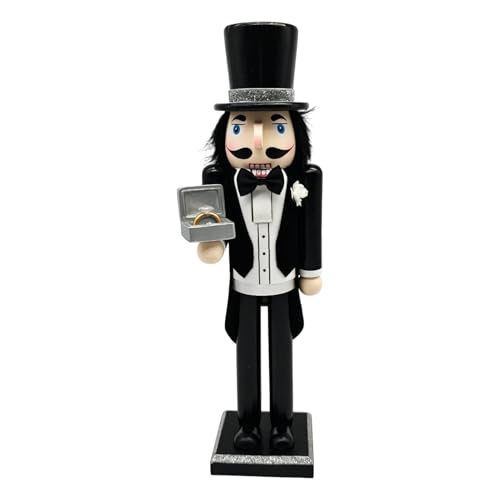 Figurine décorative Casse-Noisette de marié en bois noble ciselé