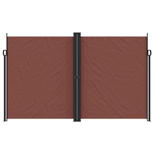 Brise-vue résistant aux intempéries store latéral imperméable 100% polyester enduit PU marron - 3
