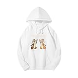 [ロニコン] パーカー メンズ レディース スウェットシャツ チップとデール トレーナー プルオーバー フード付き 春秋服 ゆったり シンプル S