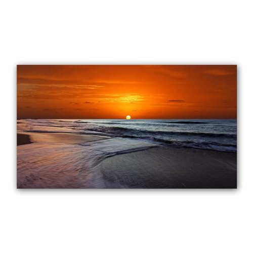 Impression sur toile haut de gamme paysage mer et coucher de soleil decoration murale