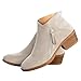ticticlily Stivali Estivi Donna Con Cerniera Primaverili Invernali Eleganti Stivaletti Morbidi Tacco Basso Ankle Elegante Boots Cowboy Bassi A Beige 38 EU