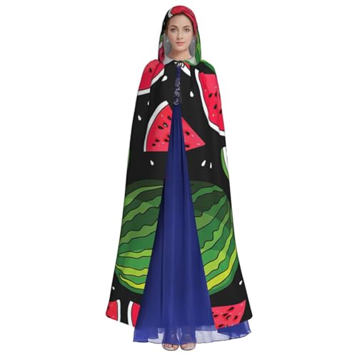 Cape à capuche pastèque au motif imprimé vibrant de qualité - 3