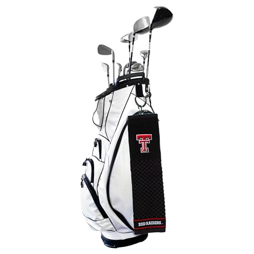 Image of Team Golf NCAA Texas Tech Red Raiders Embroidered Golf Towel Embroidered Golf Towel, Checkered Scrubber Design, Embroidered Logo