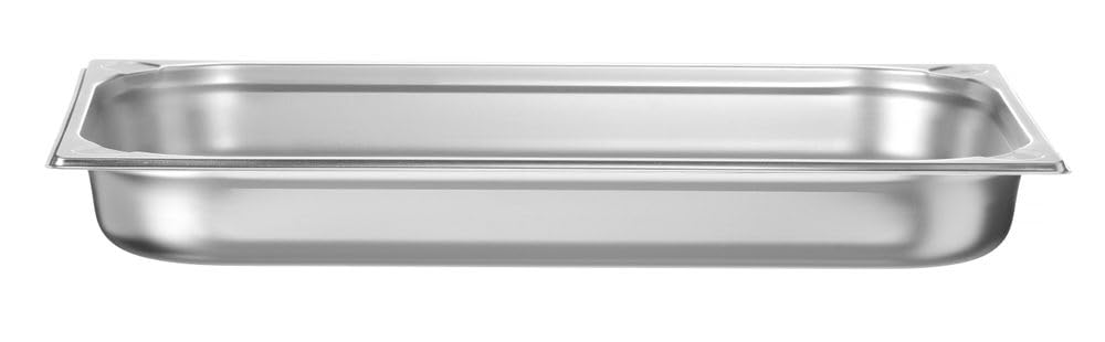 HENDI Recipiente Gastronorm GN 1/1, Kitchen Line, resistencia térmica -40 °C a 250 °C, apto para horno y baño maría, 9L, 530x325x(H) 65mm, acero inoxidable