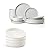 Famiware Milkyway Plates and Bowls Set, 12 Pieces Dinnerware Sets and 4 Pieces Pasta Bowls, Sturdy & Stackable, Stoneware Dishes Set for 4, White