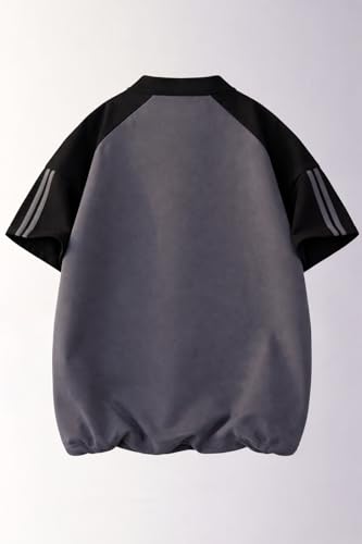 Image of FN3 Men's Half-Zip Color Block RegularFit T-Shirt|| Raglan Style || Casual Streetwear Tees