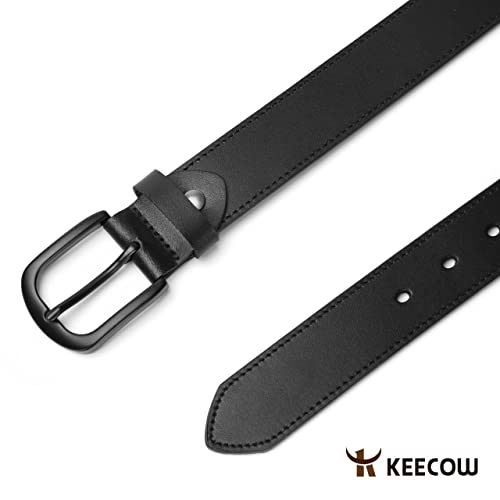 Image of KEECOW Men's 100% Italian Cow Leather Belt Men With Anti-Scratch Buckle,Packed in a Box