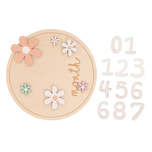CIMAXIC 赤ちゃんのマイルストーンカードセット 新生児月サイン 誕生のお知らせ 木製 赤ちゃんの写真撮影用小道具 赤ちゃんの部屋の装飾