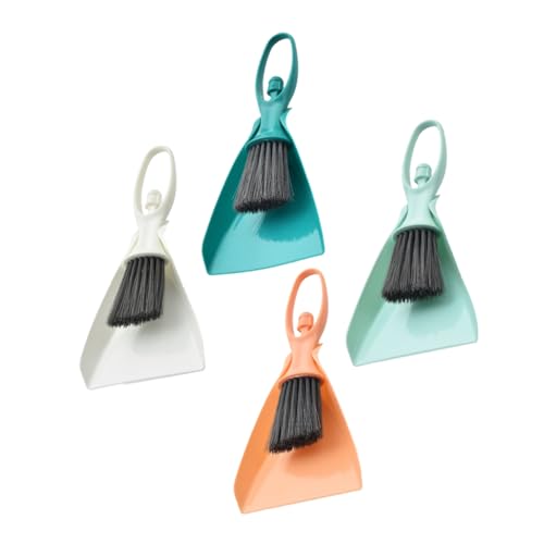 CIYODO 4 Sets Desktop Cleaning Tools Whisk Broom The Car Dustpan Cleaning Scrub Brush Car Detail Brush Car Gaps Brush Dust Pan Mini Hand Broom Mini Broom Car Cleaning Brush Interior Pp