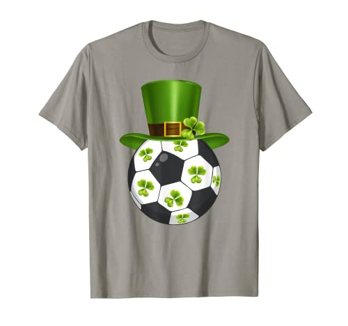 Soccer Ball Shamrock St Patricks Day Clover Sport Boys Girls Camiseta
