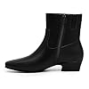 Athlefit Women's Black Low Heel Ankle Boots Fashio... #1
