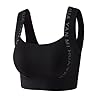 Brassiere Sport Femme Rembourré sans Armature Woman Bra Gathered Shockproof Tube Top Wide Shoulder Strap Vest Back Underwear Soutien-Gorge Coton Bio Brassière Fitness Femme (Black,XL)