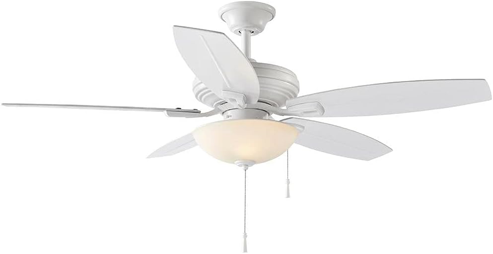 North Pond 52 in. LED Outdoor Matte White Ceiling Fan with Light