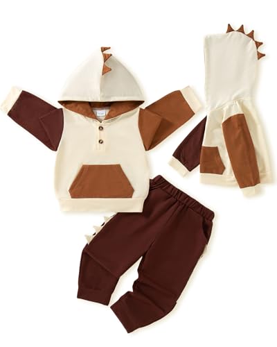 NZRVAWS Toddler Baby Boy Clothes Infant Long Sleeve Hoodie Plaid Top Pant Set 2Pcs Fall Winter 6M-4T Little Kid Outfits