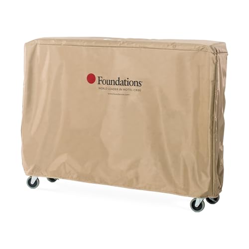 Foundations Crib Cover for Full Size Travel Sleeper Wood Folding Crib, Heavy Duty Nylon, Protects from Dirt, Dust, Nicks & Scratches, Tan