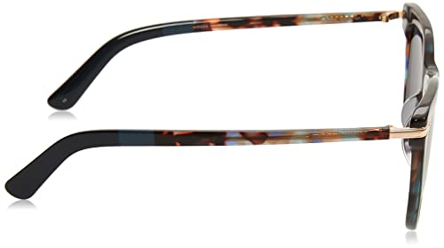 TOMS Women's Rectangular Sunglasses, Pacific Blue Tortoise/Shiny Gold, 53-22-1473