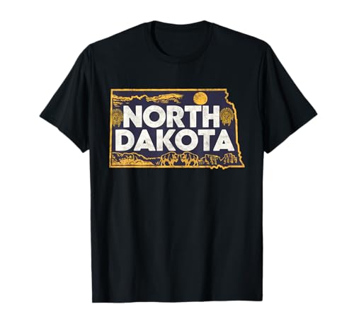 North Dakota State of North Dakota Retro North Dakota T-Shirt