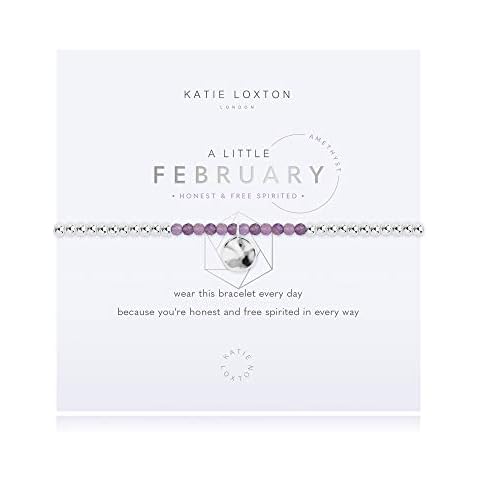 KATIE LOXTON a Little February Birthstone Amethyst Color Womens Stretch Fashion Charm Bracelet Cover