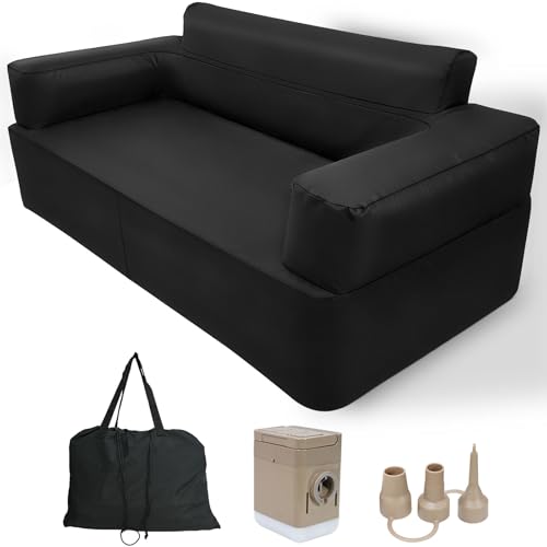Inflatable Couch for Camping Portable Inflatable Sofa Durable Blow Up Couch with Built in Pump Slouch Couch Inflatable Furniture Air Sofa for Outdoor Glamping Backyard Home Use Travel Waterproof