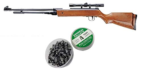 Air Pellet Rifle Gun with 100PC Free Pellets + Scope (4.5 - .22 Cal)
