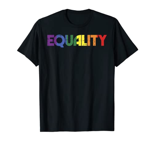 Equality Rainbow Retro Gay Lesbian Pride LGBT Protest Gift Maglietta