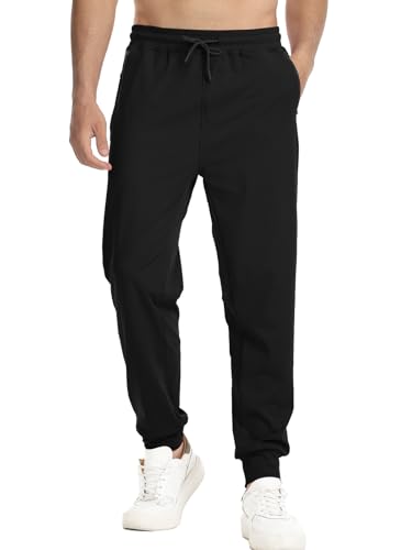 Surenow Men's Sweatpants Lightweight Joggers for Casual Athletic Workout Zipper Pockets Breathable Running Mesh Pants3