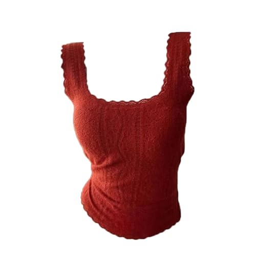 Camisola térmica de encaje con relleno de pecho confort invernal