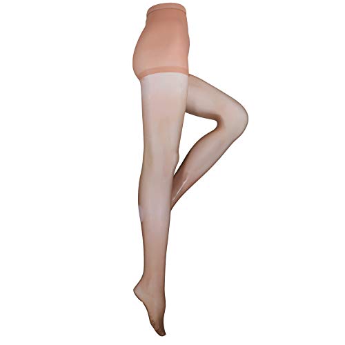 truform sheer compression pantyhose 8-15 mmhg women39s shaping tights 20 denier beige queen plus