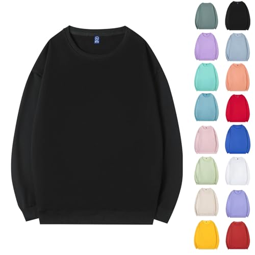 Cambkatl Men's Basic Solid Color Crewneck Sweatshirt - Pullover Casual Long Sleeve Lightweight Loose Outwear T-Shirts2