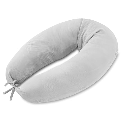 Totsy Baby Seitenschläferkissen Schlafkissen für Seitenschläfer 190 cm - Kuschelkissen Pregnancy Pillow Pillows for Sleeping Lagerungskissen Langes Kissen mit Musselin Bezug Oeko-Tex
