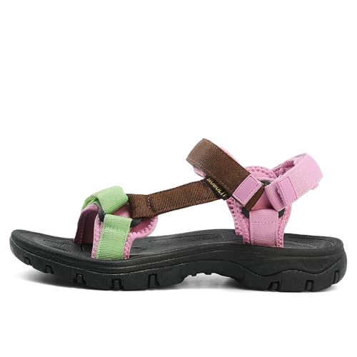 Image of Women's Hiking Sport Sandals Water Outdoor Athletic Shoes With Arch Support Adjustable Velcro Beach Shoes