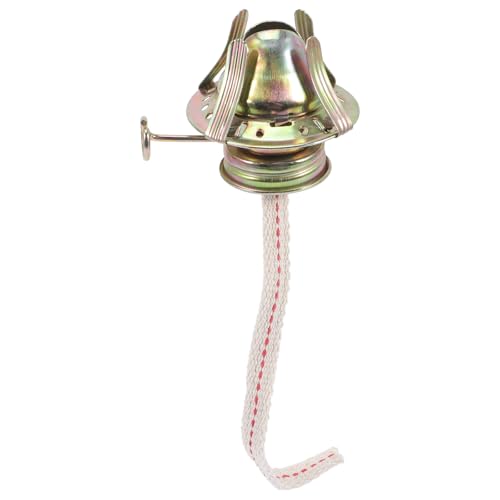 HOMOCONO Quemador de Lámpara de Aceite Vintage de Hierro, Accesorio Portamechas Metálico Dorado, Repuesto para Quinqué Antiguo, Compatible con Lámparas de Queroseno Clásicas
