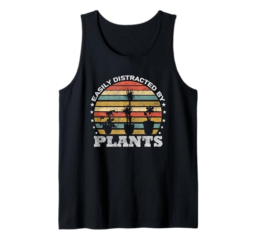 Easily Distracted By Plants Retro Vintage Plants Lover Camiseta sin Mangas